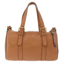 Chloe Sam Mini Boston Bag Leather 2way Beige Gold Auth am11584A-3