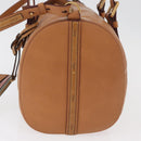 Chloe Sam Mini Boston Bag Leather 2way Beige Gold Auth am11584A-4
