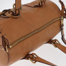 Chloe Sam Mini Boston Bag Leather 2way Beige Gold Auth am11584A-6
