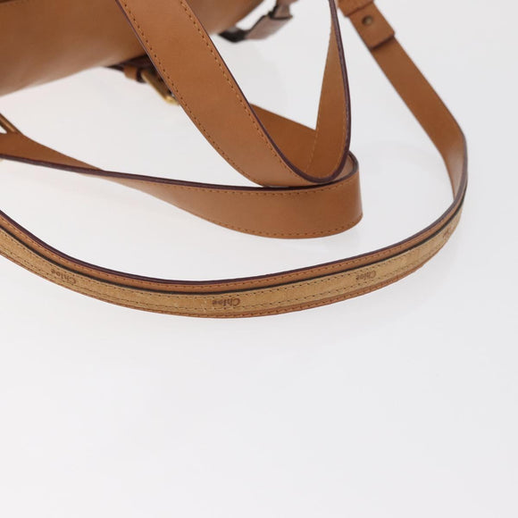 Chloe Sam Mini Boston Bag Leather 2way Beige Gold Auth am11584A
