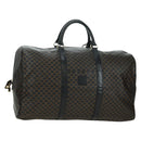 CELINE Macadam Canvas Boston Bag PVC Leather Black Gold Auth am11585V-1