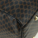 CELINE Macadam Canvas Boston Bag PVC Leather Black Gold Auth am11585V-10