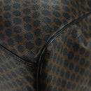CELINE Macadam Canvas Boston Bag PVC Leather Black Gold Auth am11585V-13