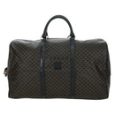 CELINE Macadam Canvas Boston Bag PVC Leather Black Gold Auth am11585V-2