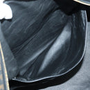 CELINE Macadam Canvas Boston Bag PVC Leather Black Gold Auth am11585V-21