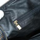 CELINE Macadam Canvas Boston Bag PVC Leather Black Gold Auth am11585V-22