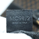 CELINE Macadam Canvas Boston Bag PVC Leather Black Gold Auth am11585V-24