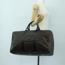 CELINE Macadam Canvas Boston Bag PVC Leather Black Gold Auth am11585V-25