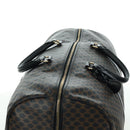 CELINE Macadam Canvas Boston Bag PVC Leather Black Gold Auth am11585V-6