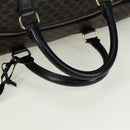CELINE Macadam Canvas Boston Bag PVC Leather Black Gold Auth am11585V-7