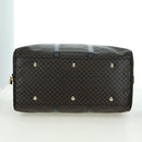 CELINE Macadam Canvas Boston Bag PVC Leather Black Gold Auth am11585V-9