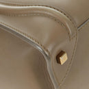 CELINE Luggage Mini Shopper Hand Bag Leather Beige Gold Auth am11586V-10