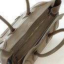 CELINE Luggage Mini Shopper Hand Bag Leather Beige Gold Auth am11586V-6