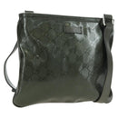 GUCCI GG Implementation Shoulder Bag PVC Silver Khaki 201538 Auth am11587V-1