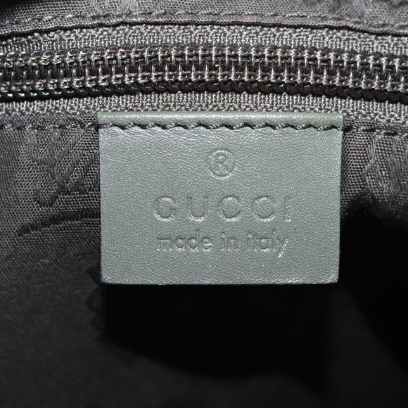 GUCCI GG Implementation Shoulder Bag PVC Silver Khaki 201538 Auth am11587V