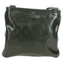 GUCCI GG Implementation Shoulder Bag PVC Silver Khaki 201538 Auth am11587V-2