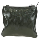 GUCCI GG Implementation Shoulder Bag PVC Silver Khaki 201538 Auth am11587V-3