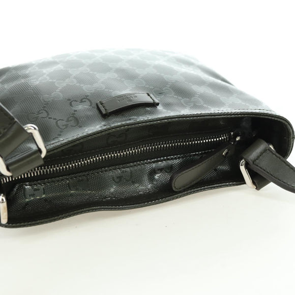 GUCCI GG Implementation Shoulder Bag PVC Silver Khaki 201538 Auth am11587V