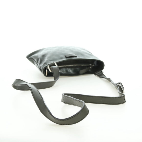 GUCCI GG Implementation Shoulder Bag PVC Silver Khaki 201538 Auth am11587V