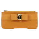 Salvatore Ferragamo Vala Fragment Coin Purse Leather Yellow Gold Auth am11593V-2