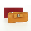 Salvatore Ferragamo Vala Fragment Coin Purse Leather Yellow Gold Auth am11593V-20