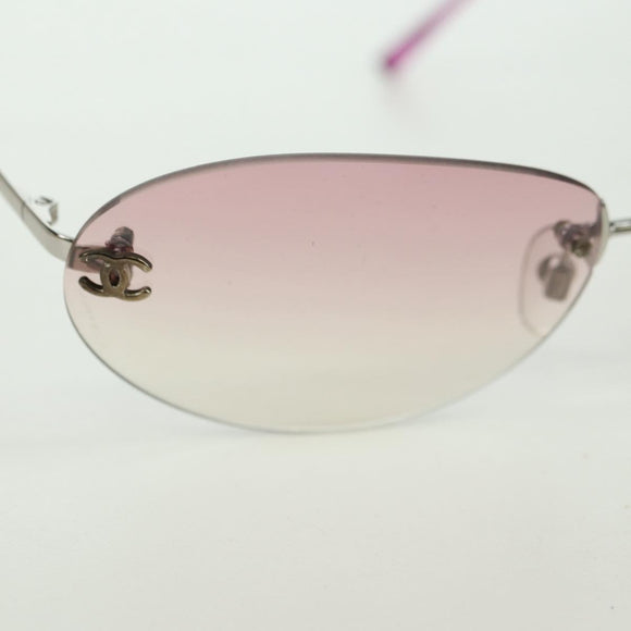 CHANEL Randloze CC Zonnebril metaal Paars CC Auth am11594V