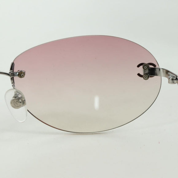 CHANEL Randloze CC Zonnebril metaal Paars CC Auth am11594V