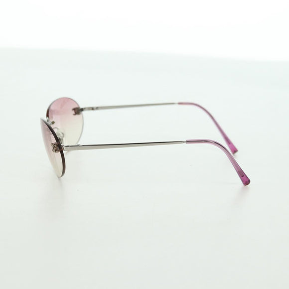 CHANEL Randloze CC Zonnebril metaal Paars CC Auth am11594V