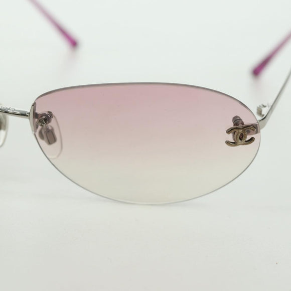 CHANEL Randloze CC Zonnebril metaal Paars CC Auth am11594V