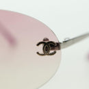 CHANEL Randloze CC Zonnebril metaal Paars CC Auth am11594V-6