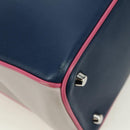 Christian Dior Lady Dior Tricolor Bag Leather 2way Navy Silver Auth am11597SAM-13