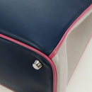Christian Dior Lady Dior Tricolor Bag Leather 2way Navy Silver Auth am11597SAM-14