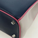 Christian Dior Lady Dior Tricolor Bag Leather 2way Navy Silver Auth am11597SAM-16
