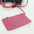 Christian Dior Lady Dior Tricolor Bag Leather 2way Navy Silver Auth am11597SAM-18