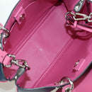 Christian Dior Lady Dior Tricolor Bag Leather 2way Navy Silver Auth am11597SAM-23