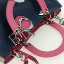 Christian Dior Lady Dior Tricolor Bag Leather 2way Navy Silver Auth am11597SAM-6