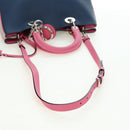 Christian Dior Lady Dior Tricolor Bag Leather 2way Navy Silver Auth am11597SAM-9