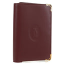 CARTIER Must Line Trifold Wallet Leather Bordeaux Gold Auth am11599V-1