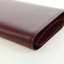 CARTIER Must Line Trifold Wallet Leather Bordeaux Gold Auth am11599V-10