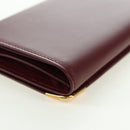 CARTIER Must Line Trifold Wallet Leather Bordeaux Gold Auth am11599V-11