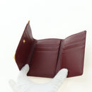 CARTIER Must Line Trifold Wallet Leather Bordeaux Gold Auth am11599V-12