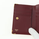 CARTIER Must Line Trifold Wallet Leather Bordeaux Gold Auth am11599V-13