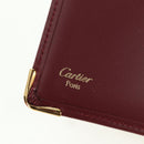 CARTIER Must Line Trifold Wallet Leather Bordeaux Gold Auth am11599V-16