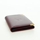 CARTIER Must Line Trifold Wallet Leather Bordeaux Gold Auth am11599V-6