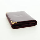 CARTIER Must Line Trifold Wallet Leather Bordeaux Gold Auth am11599V-7