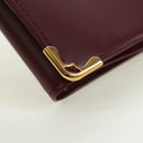 CARTIER Must Line Trifold Wallet Leather Bordeaux Gold Auth am11599V-8