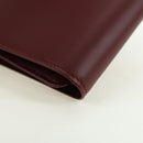 CARTIER Must Line Trifold Wallet Leather Bordeaux Gold Auth am11599V-9