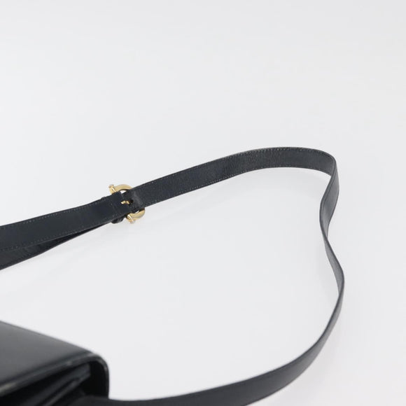 GUCCI Old Shoulder Bag Leather Black Gold 001 406 0621 Auth am11600