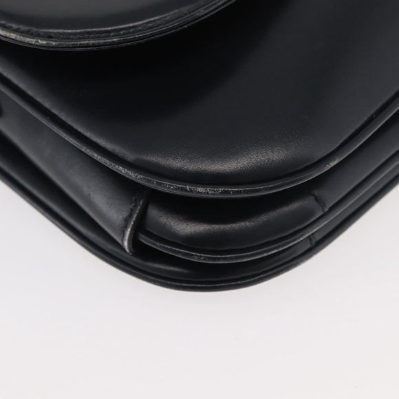 GUCCI Old Shoulder Bag Leather Black Gold 001 406 0621 Auth am11600