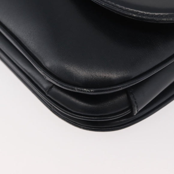 GUCCI Old Shoulder Bag Leather Black Gold 001 406 0621 Auth am11600